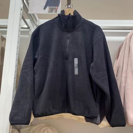 Women's Fleece Half Zip Pullover Solid Color Sweatshirt