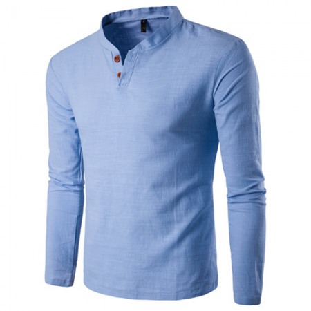 Men's Long-Sleeved V-Neck T-Shirt Casual Bottoming Shirt